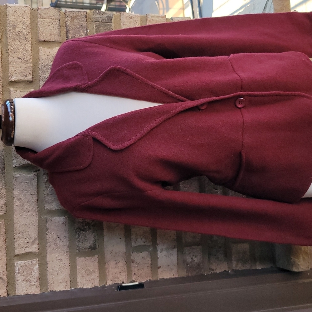 Pendleton Burgundy Lambswool Button Up Cardigan S… - image 1